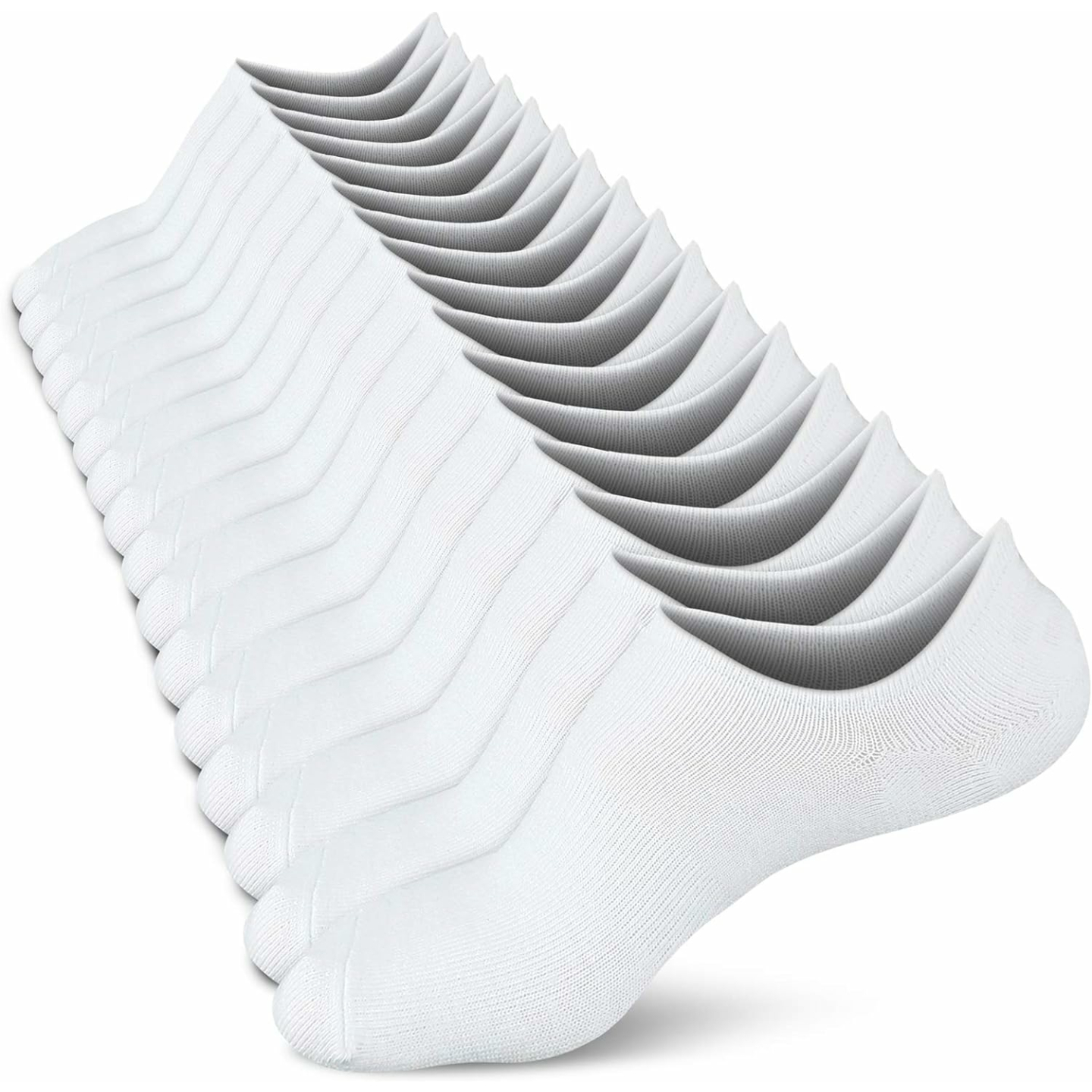 Wernies Women's No Show Non-Slip Socks - 4/8 Pairs