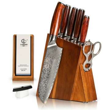 YARENH Professional 8-Piece Damascus Kitchen Knife Set in Gift Box