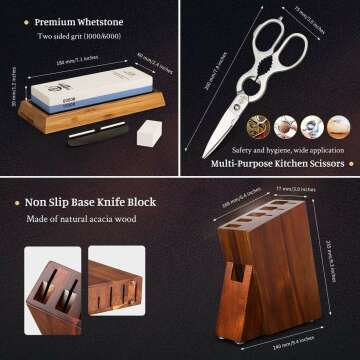 YARENH 8-Piece Damascus Kitchen Knife Set