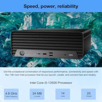 HP ProDesk 400 G9 Small Form Factor Business Desktop, 13th Gen Intel 14-Core i5-13500 Processor, 16G...