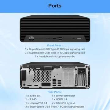 HP ProDesk 400 G9 Small Form Factor Business Desktop, 13th Gen Intel 14-Core i5-13500 Processor, 16GB RAM, 512GB SSD, Wi-Fi 6, HDMI, DP, Support 2-Monitor 4K, Wired Keyboard & Mouse, Windows 11 Pro