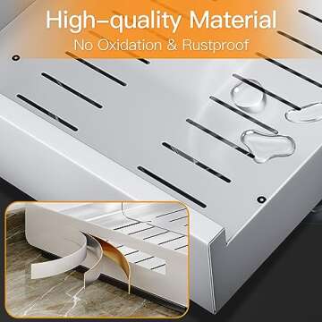 Pull Out Cabinet Organizer Fixed with Adhesive Nano Film,Heavy Duty Storage and Organization Slide Out Pantry Shelves Sliding Drawer Pantry Shelf for Kitchen 9.8"W x 16.9"D x 3.1"H(1PC)