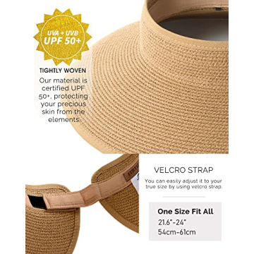 FURTALK Women's Sun Visor Hat Wide Brim UV Protection