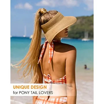 FURTALK Women's Sun Visor Hat Wide Brim UV Protection