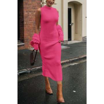 PRETTYGARDEN Fall Maxi Dress and Cardigan Set for Women