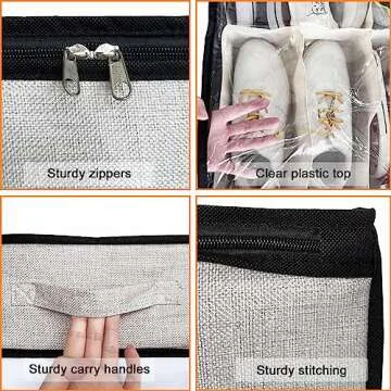 Homyfort Under Bed Shoe Organizer, Fits 32 Pairs