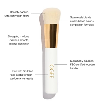Ogee Blender Brush for Flawless Makeup - Vegan Bristles