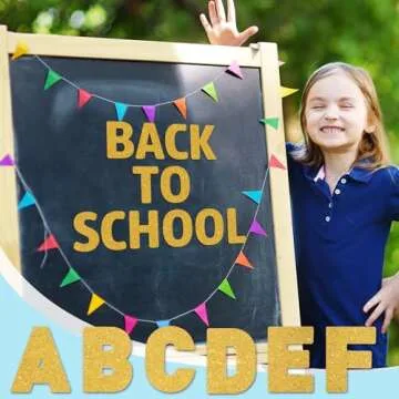 Harloon 232 Pcs 24 Sheets Large Glitter Letter Stickers Big Font Alphabet Letter Self Adhesive Letters Kit Mailbox Stickers for Mailbox Bulletin Boards Classroom Home(Gold,4 Inch)