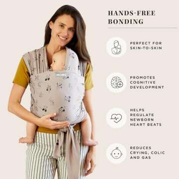 Moby Wrap Baby Carrier | Vintage Mickey & Friends | Baby Wrap Carrier for Newborns & Infants | #1 Baby Wrap | Keeps Baby Safe & Secure | Adjustable for All Body Types | Disney Baby
