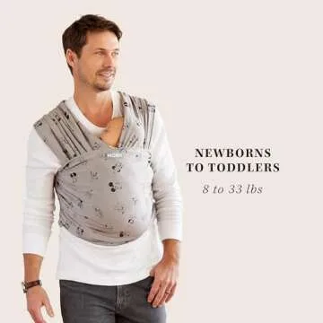 Moby Wrap Baby Carrier | Vintage Mickey & Friends | Baby Wrap Carrier for Newborns & Infants | #1 Baby Wrap | Keeps Baby Safe & Secure | Adjustable for All Body Types | Disney Baby