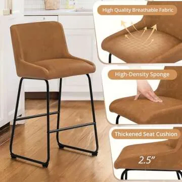 LUE BONA 26" Counter Height Bar Stools - Modern Comfort for Kitchen