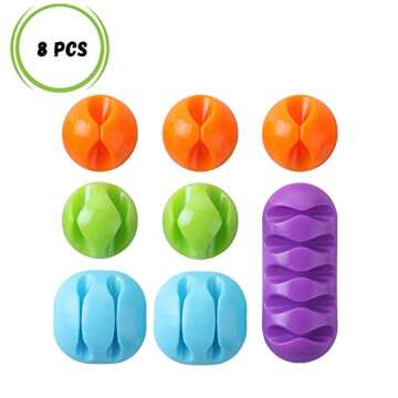 Bates- Cable Clips, 8 Pack, Assorted Colors, Cable Management, Cord Organizer, Wire Organizer, Cord ...