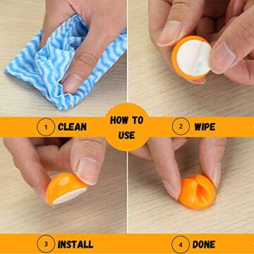 Bates- Cable Clips, 8 Pack, Assorted Colors, Cable Management, Cord Organizer, Wire Organizer, Cord Management, Wire Management, Cord Holder, Wire Clips, Cord Organizer for Desk, Charger Holder