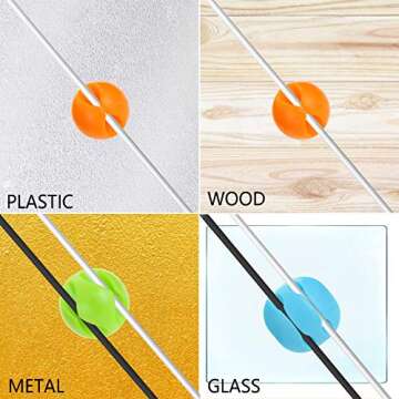 Bates- Cable Clips, 8 Pack, Assorted Colors, Cable Management, Cord Organizer, Wire Organizer, Cord Management, Wire Management, Cord Holder, Wire Clips, Cord Organizer for Desk, Charger Holder