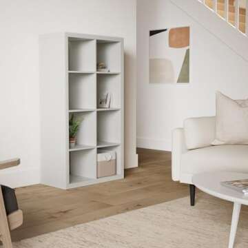 Better Homes and Gardens Furniture 8-Cube Room Organizer Storage Divider/Bookcase (White)