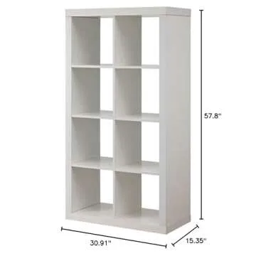 Better Homes and Gardens Furniture 8-Cube Room Organizer Storage Divider/Bookcase (White)