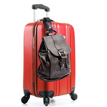 Frienda Add a Bag Luggage Strap Adjustable Suitcase Belt Straps Accessories for Connecting Luggage (Black-4 Pieces)