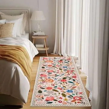 Hallway Runner Rug 2X6 - Washable Floral Non-Slip Beauty