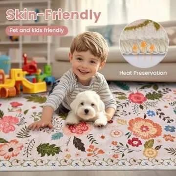 Hallway Runner Rug 2X6 - Washable Floral Non-Slip Beauty