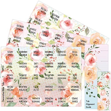 Floral Decorative Bible Tabs for Women and Girls
