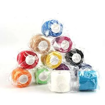 24 Pack Self Adherent Cohesive Wrap Bandages 2 Inches X 5 Yards, First Aid Tape, Elastic Self Adhesive Tape, Athletic, Sports wrap Tape, Bandage Wrap for Sports, Wrist, Ankle (Rainbow Color)