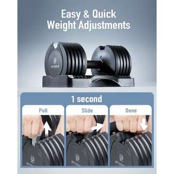 BYZOOM FITNESS Adjustable Dumbbell 12.5/25lb Set of 2 or Single Unit Piece Weight Training Fitness E...