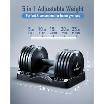 BYZOOM FITNESS Adjustable Dumbbell Set for Home Gym