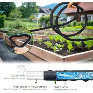 Flat Soaker Hose 100ft Saves Water for Efficient Gardening