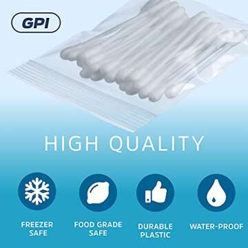 Clear Plastic Reusable Zip Bags - Bulk GPI Case of 1000 2" X 3" 4 Mil Thick Heavy Duty, Strong & Durable Poly Baggies with Resealable Zip Top Lock for Travel, Storage, Packaging & Shipping.