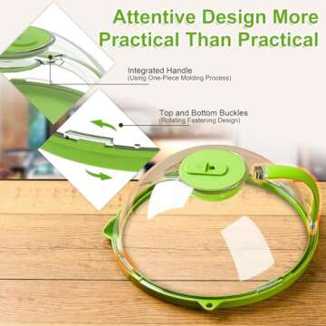 Upgraded Microwave Splatter Cover for Food,Clear Microwave Cover with Water Steamer,Adjustable Vented Splatter Guard,10" Plate Covers,Kitchen Essentials & Gadgets and Accessories