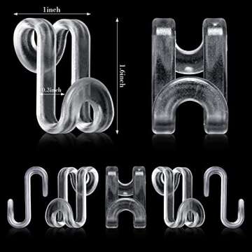 48 Pieces Clothes Hanger Connector Hooks Hanger Extender Clips Clothes Hanger Hooks Hanger Extenders...