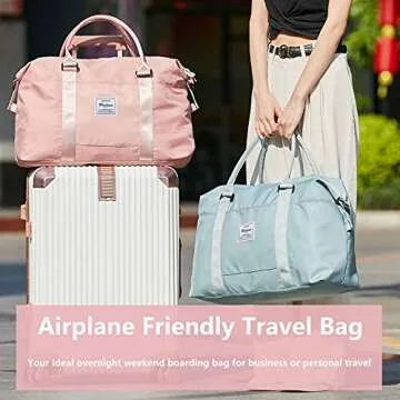 Womens travel bags, weekender carry on for women, sports Gym Bag, workout duffel bag, overnight shou...