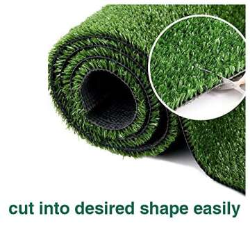 WarmShe Synthetic Artificial Grass Turf 0.4" Customized Sizes, Drainage Holes Pet Faux Grass Astrotu...
