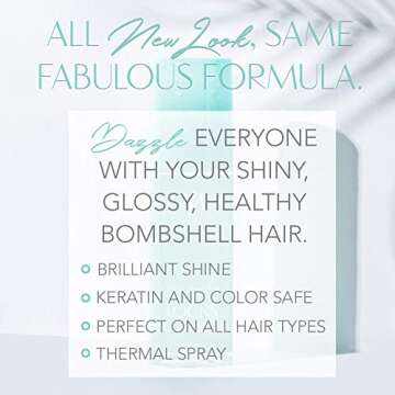 Leyla Milani Glossilocks Hair Shine Spray - Professional Shine Hairspray Thermal Heat Protectant Sprays to Prevent Dry Damaged Hair, Anti Frizz from Hot Hair Styling Tools and Sun Damage - 4oz