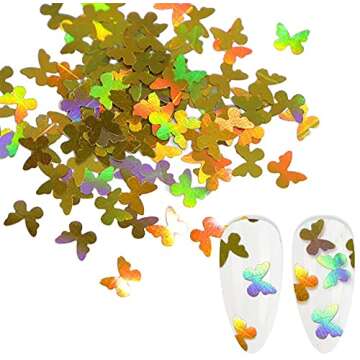 CAVAD Butterfly Nail Art Glitter Sequins 12 Colors 3D Holographic Butterfly Nail Decals Flakes for Acrylic Nails Manicure Paillettes Ultrathin Glitters Nail Art Supplies for Women Nail Art Decoration