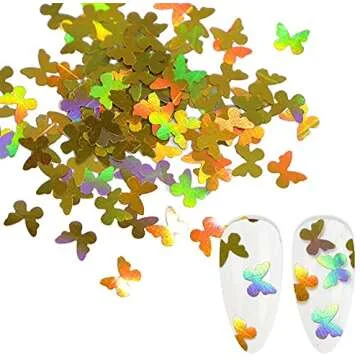 CAVAD Butterfly Nail Art Glitter Sequins 12 Colors 3D Holographic Butterfly Nail Decals Flakes for Acrylic Nails Manicure Paillettes Ultrathin Glitters Nail Art Supplies for Women Nail Art Decoration