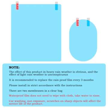 Boao 16 Pieces Waterproof Car Mirror Film - Enhance Driving Safety