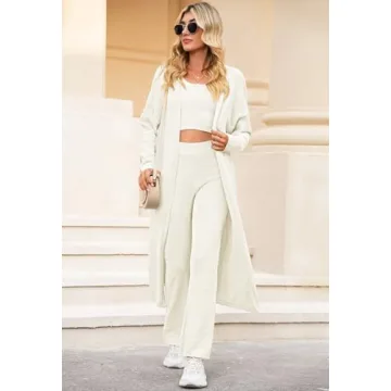 Cozy Linsery Women 3 Piece Fluffy Loungewear Set