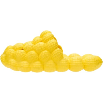 BRONAX Girls Boys Bubble Slippers Shoes Golf Ball Cute buble Slides Funny Lychee House Shower Bath Slippers Indoor Spa Sandals Yellow Size 35-36