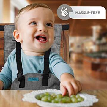 Vevoza Baby Portable High Chair for Travel | Baby Travel Essential | Portable Highchair for Baby | Travel High Chairs for Babies | Portable Baby Chair | High Chair Harness | Travel High Chair