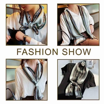Roizsx Fashion Satin Scarf For Hair Head Neck Scarves for Women Lightweight Handbag Accessories