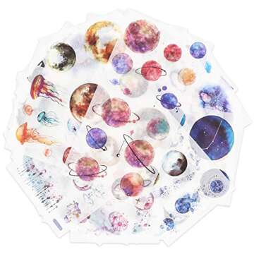 Knaid Watercolor Fantasy Stickers Set - Decorative Sticker for Scrapbooking, Kid DIY Arts Crafts, Al...