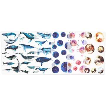 Knaid Watercolor Fantasy Stickers Set - Decorative Sticker for Scrapbooking, Kid DIY Arts Crafts, Album, Bullet Journaling, Junk Journal, Planners, Calendars and Notebook