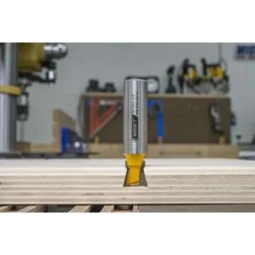 MICROJIG Matchfit MB-050-0514 Dovetail Router Bit for Dovetail Clamps, 14", Dovetail Profile, Yellow