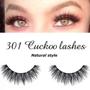 Cuckoo False Eyelashes 3D Faux Mink Lashes Dramatic Natural PBT Silk Fiber 3Pairs False Lashes High Volume Fluffy 100% handmade