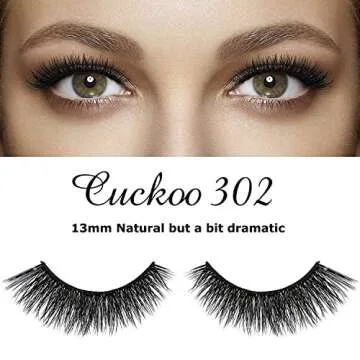 Cuckoo False Eyelashes 3D Faux Mink Lashes Dramatic Natural PBT Silk Fiber 3Pairs False Lashes High Volume Fluffy 100% handmade