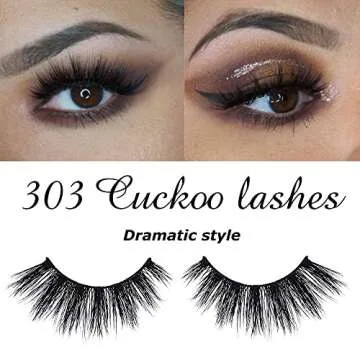 Cuckoo False Eyelashes 3D Faux Mink Lashes Dramatic Natural PBT Silk Fiber 3Pairs False Lashes High Volume Fluffy 100% handmade
