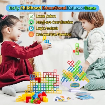 SANFENSUGAR Tetra Tower Game for Kids - Fun Stacking Blocks