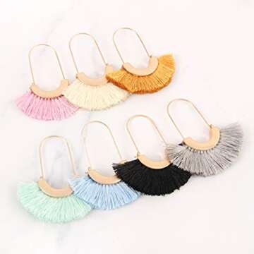 Bohemian Silky Thread Tassel Earrings - Lightweight Fashion