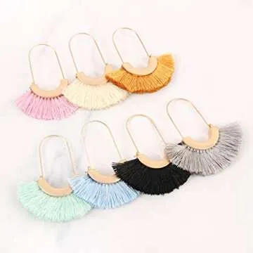 Bohemian Silky Thread Tassel Earrings - Lightweight Fashion